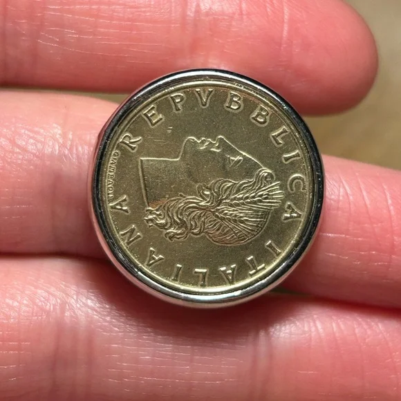 *SOLD* Italian Lira Coin 925 Sterling Silver Ring - Picture 13 of 16